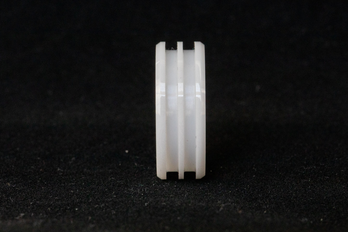 White Ceramic Double Inlay Ring