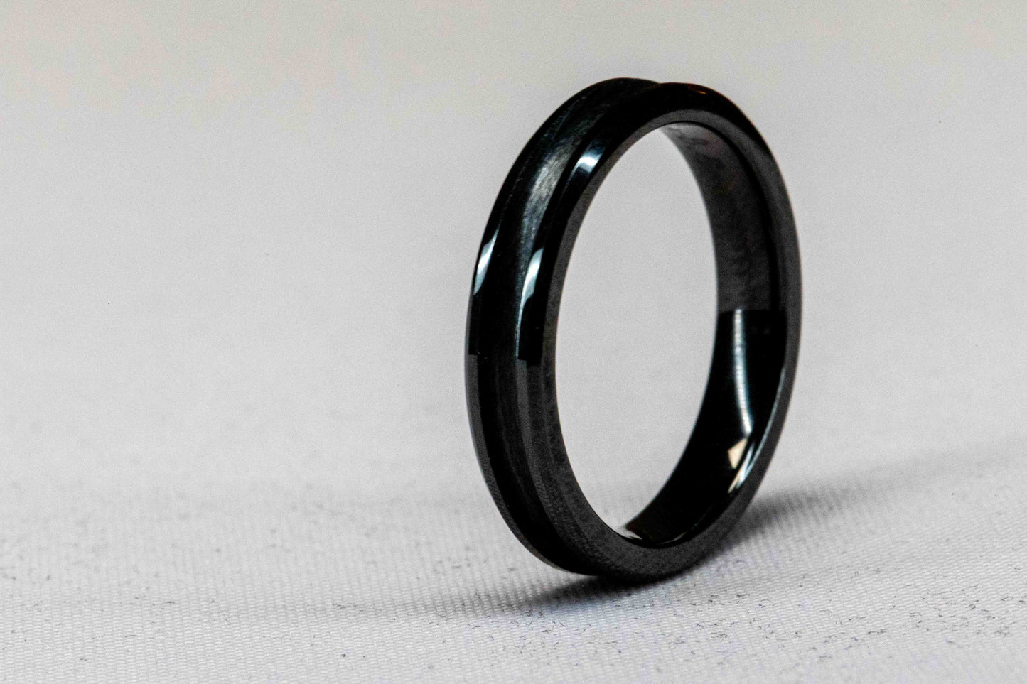 Black Ceramic Standard Inlay Ring