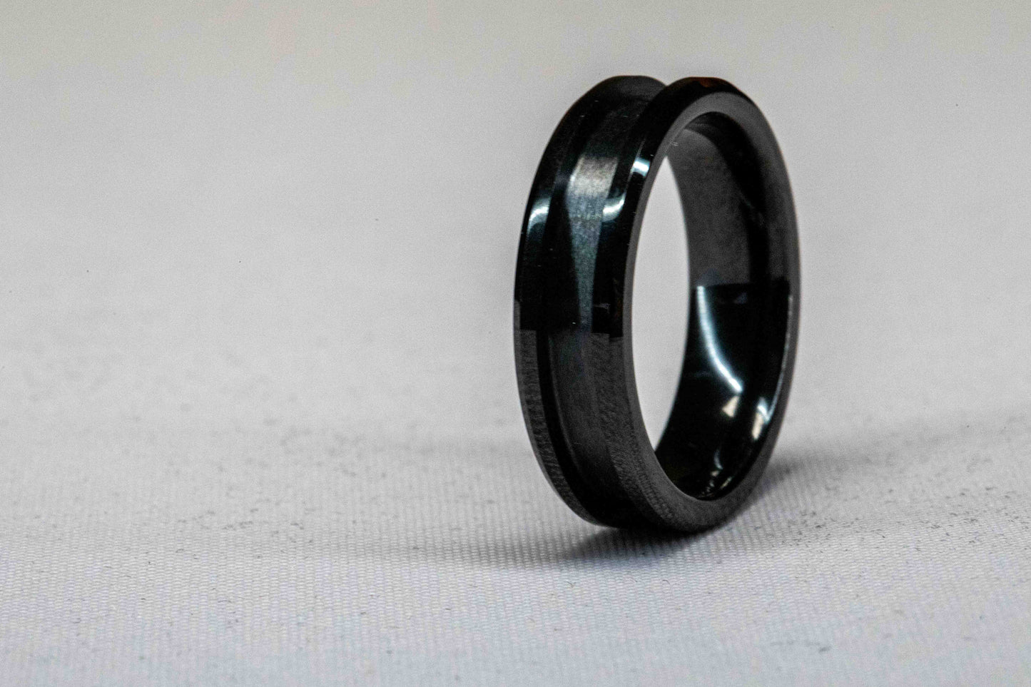 Black Ceramic Standard Inlay Ring