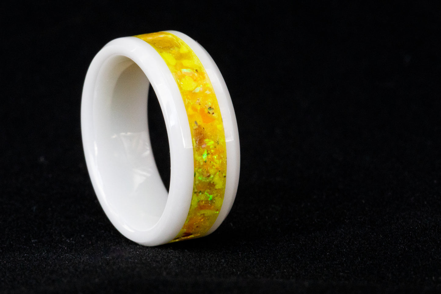 White Ceramic Standard Inlay Ring