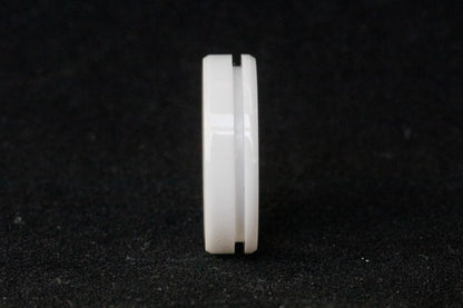 White Ceramic Offset Inlay Ring