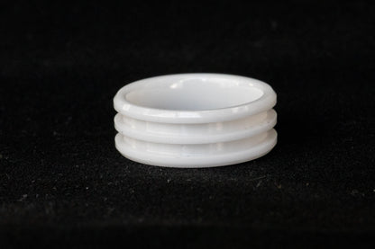 White Ceramic Double Inlay Ring