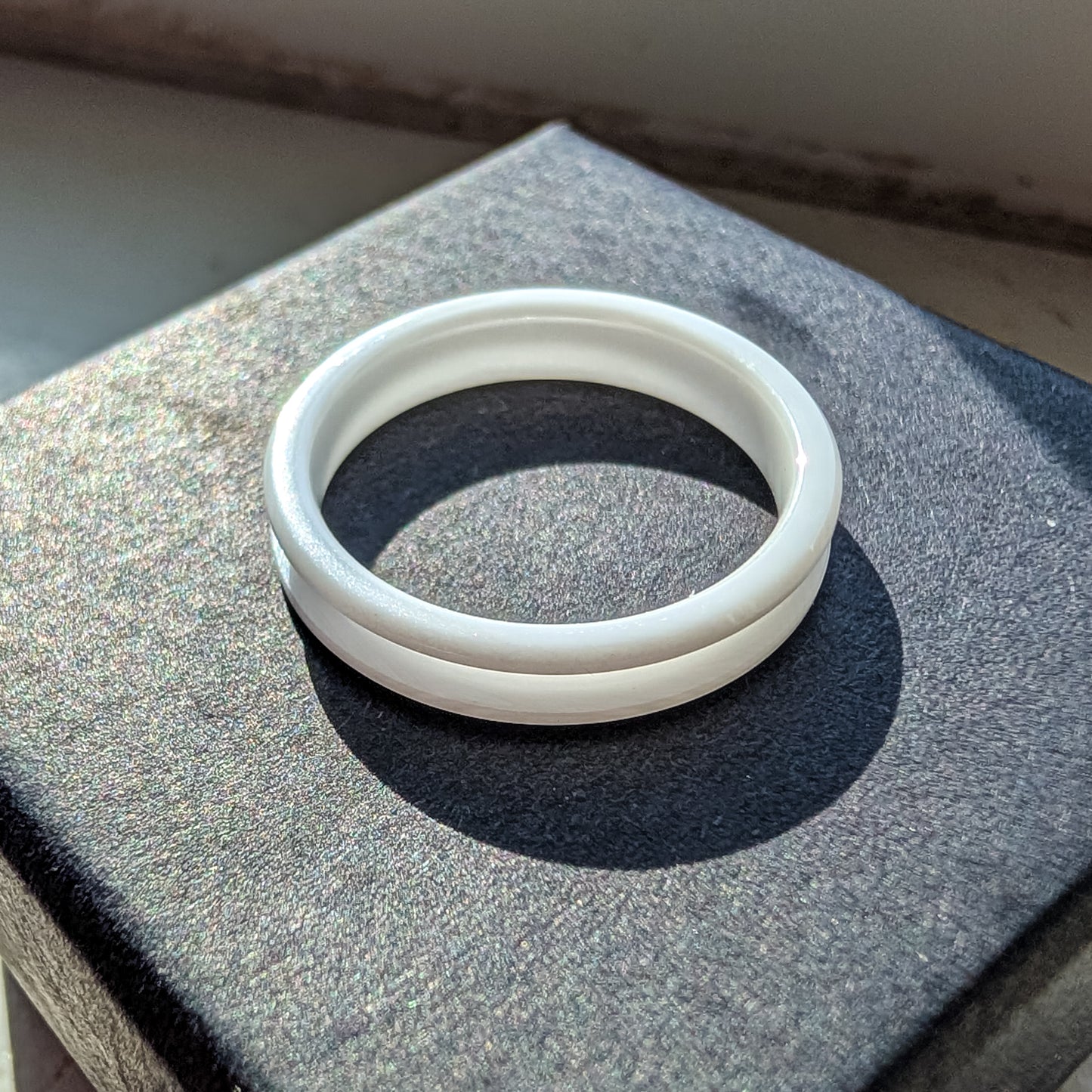 White Ceramic Standard Inlay Ring