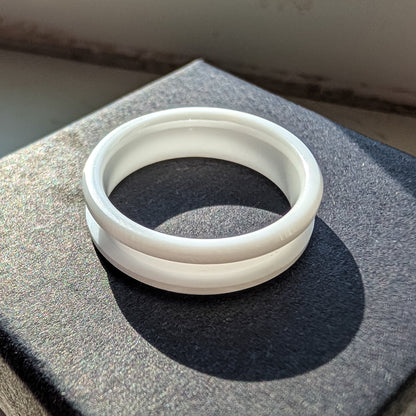 White Ceramic Standard Inlay Ring