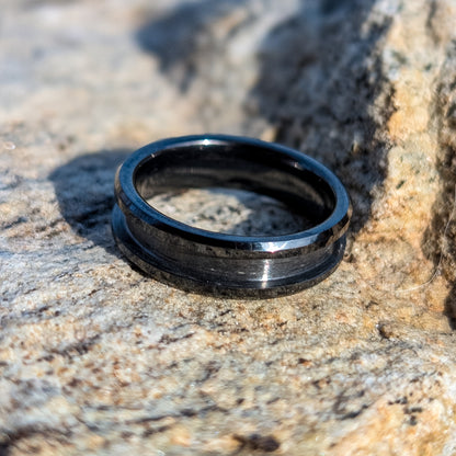 Black Ceramic Standard Inlay Ring