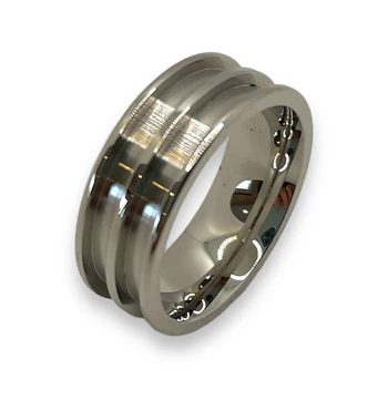 Stainless Steel Double Inlay Ring