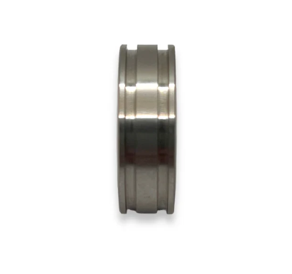 Stainless Steel Wide Center Double Inlay Ring