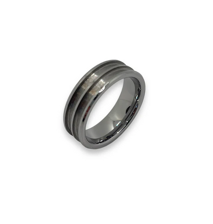 Tungsten Double Inlay Ring