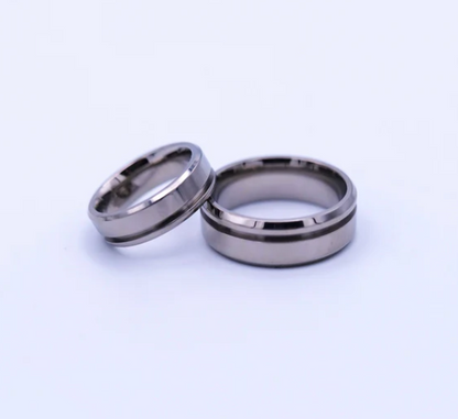 Tungsten Offset Inlay Ring